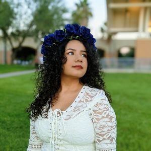 Navy flower crown
